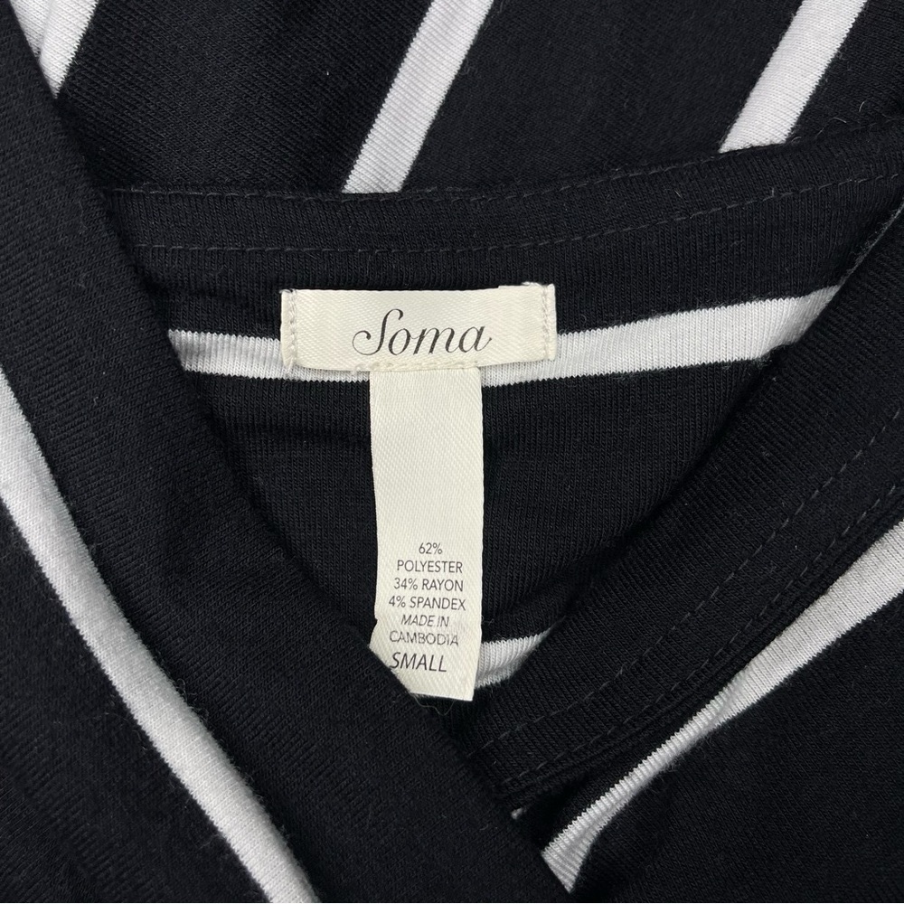 Soma Striped Maxi Dress Black & White Sundress Size Small - Picture 8 of 9